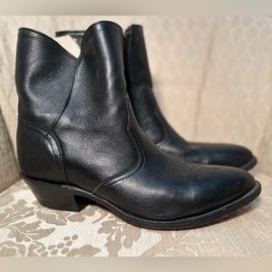 Boulet 1863 Boots Black Leather Cowboy Ankle Side Zip Men's Size 10 Canada Wide
